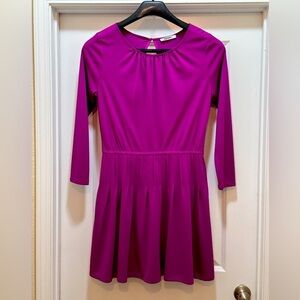 DKNYC Women’s Large Long Sleeve Fuchsia Midi Dress - EUC